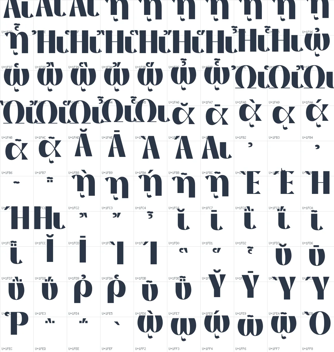 Thanks Lab   Black Unicode glyph atlas page 9