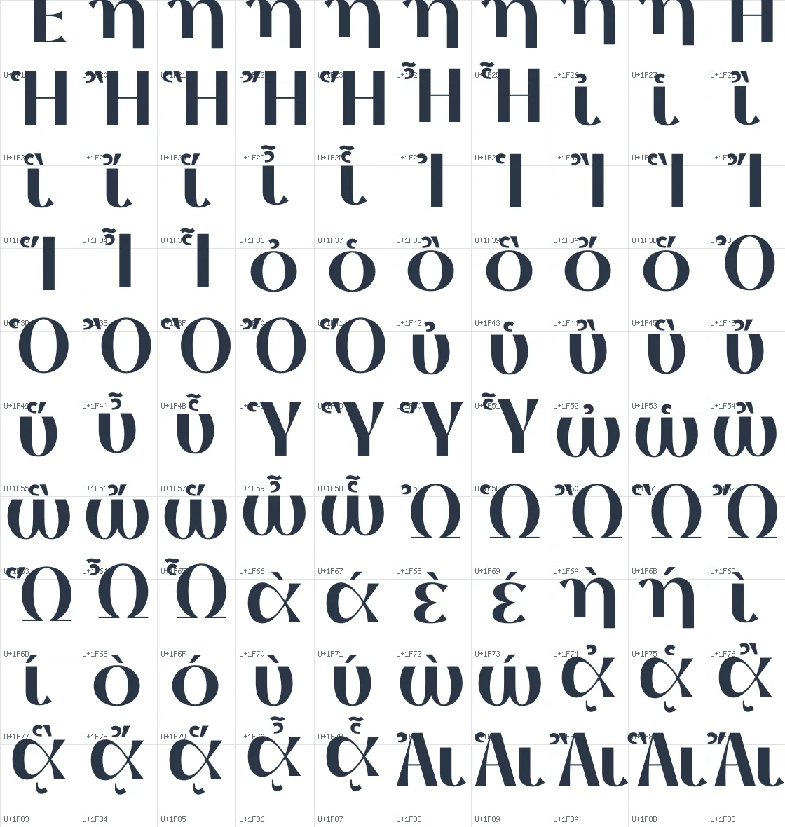 Thanks Lab   Bold Unicode glyph atlas page 8