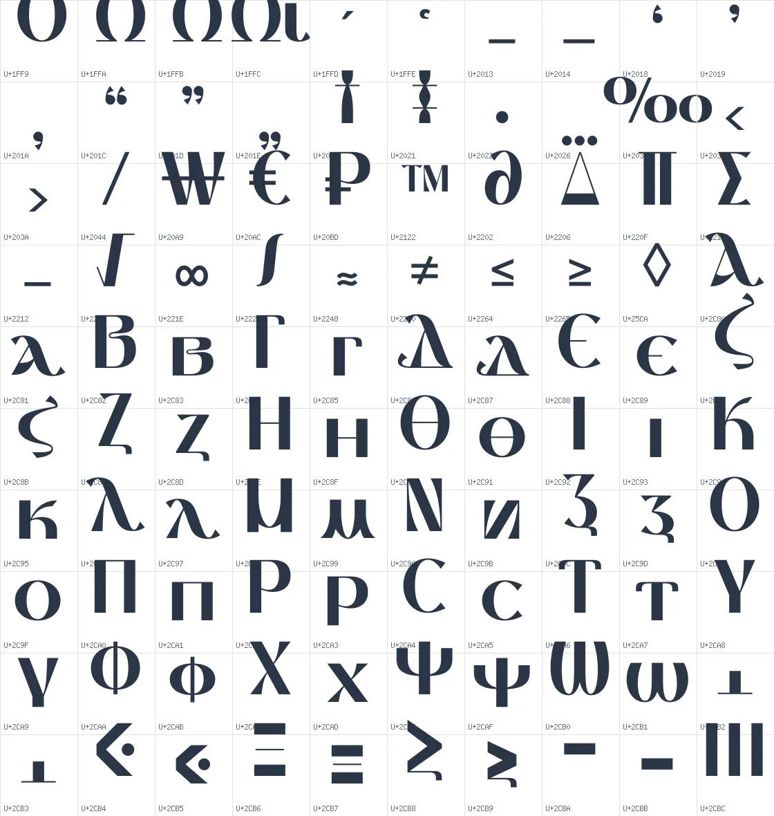 Thanks Lab   Bold Unicode glyph atlas page 10
