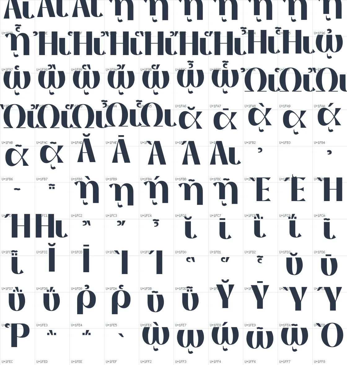 Thanks Lab   ExtraBold Unicode glyph atlas page 9
