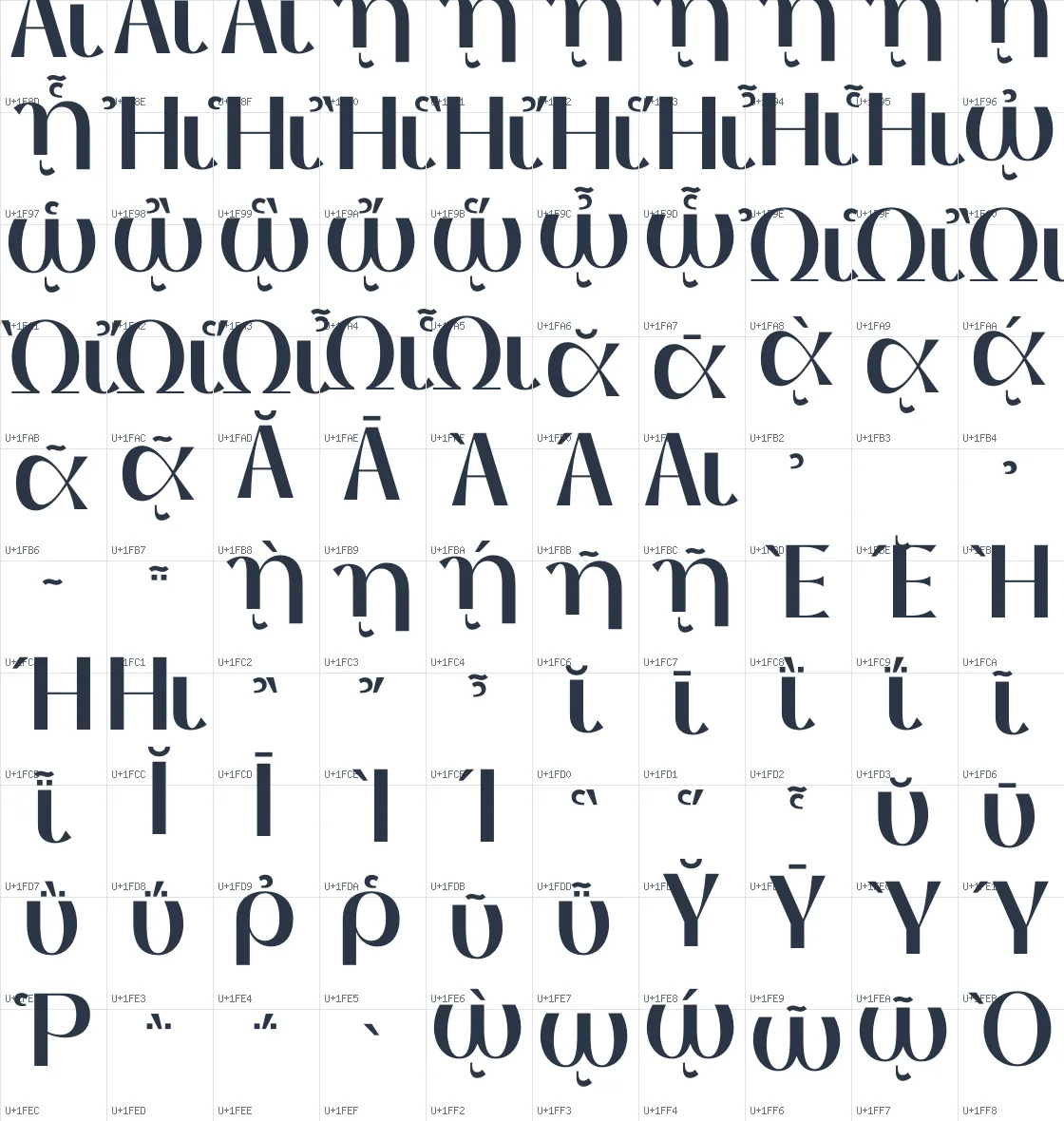 Thanks Lab   SemiBold Unicode glyph atlas page 9
